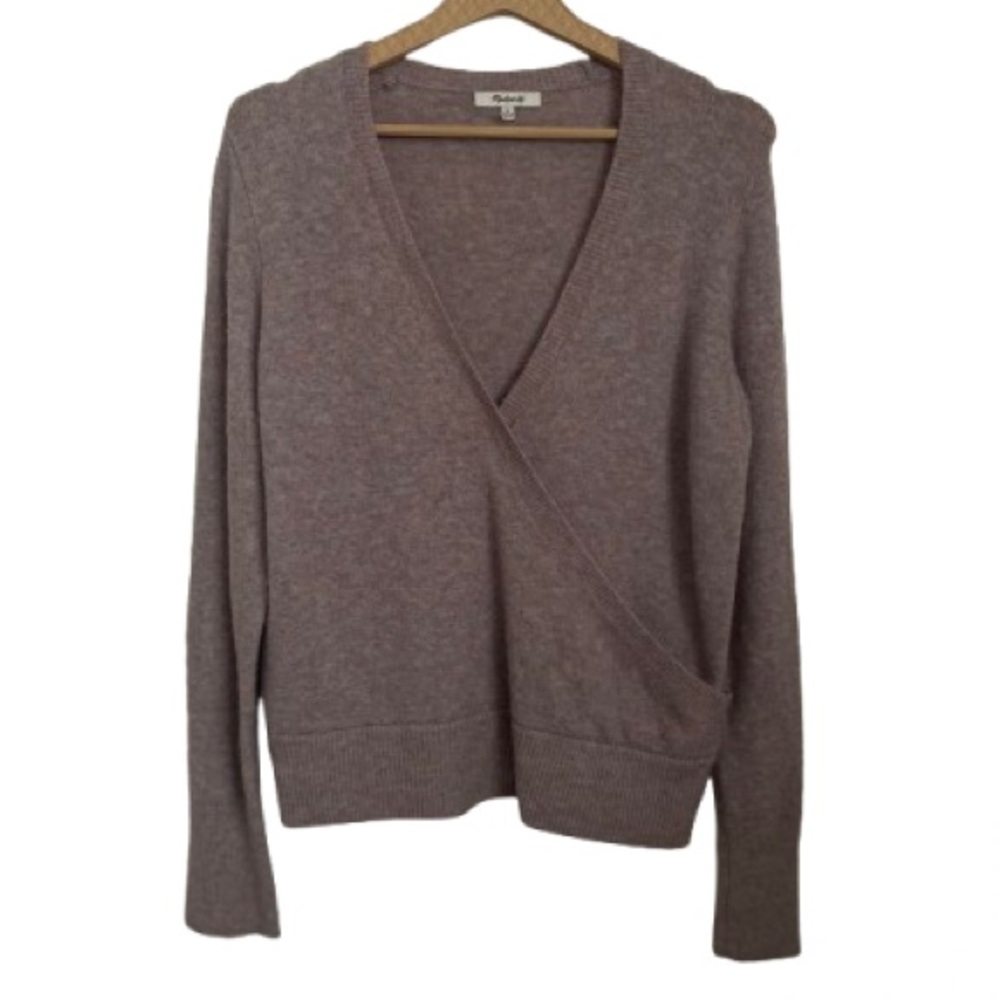 Madewell V-Neck Sweater in Soft Brown